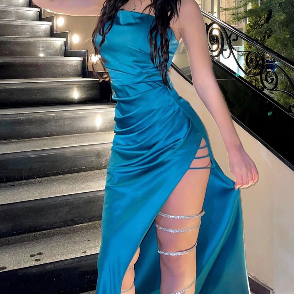 Peacock prom party dress